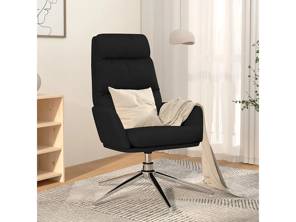 Chaise de relaxation Noir Tissu