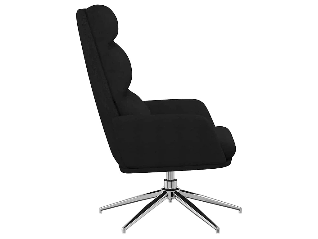 Chaise de relaxation Noir Tissu
