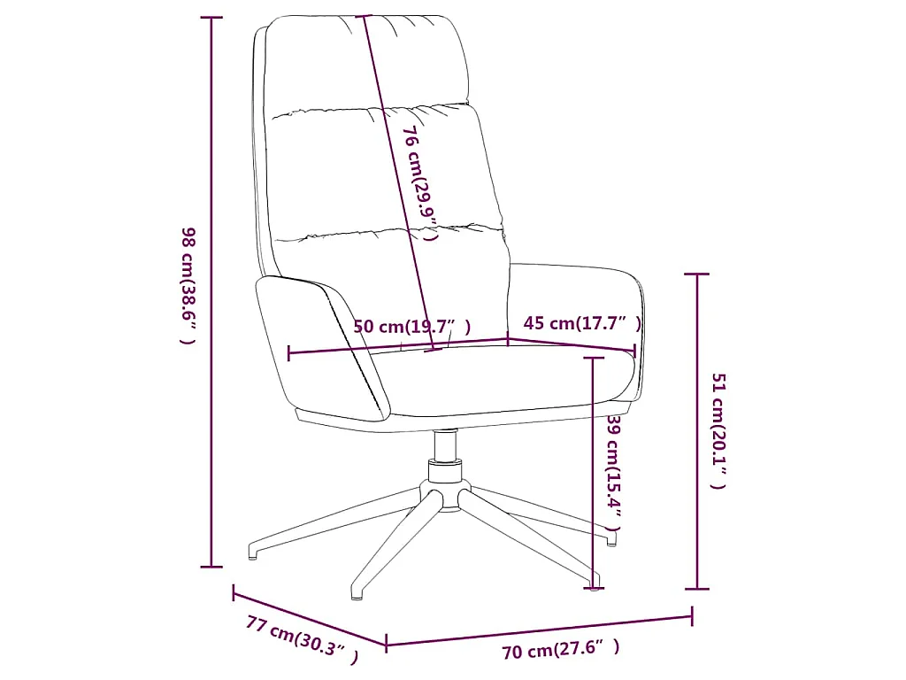Chaise de relaxation Noir Tissu