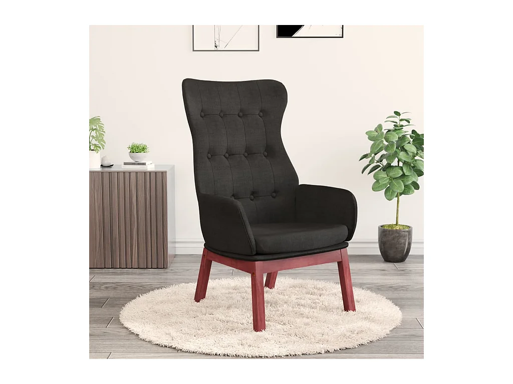 Chaise de relaxation Noir Tissu