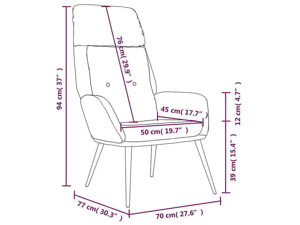 Chaise de relaxation Noir Similicuir daim