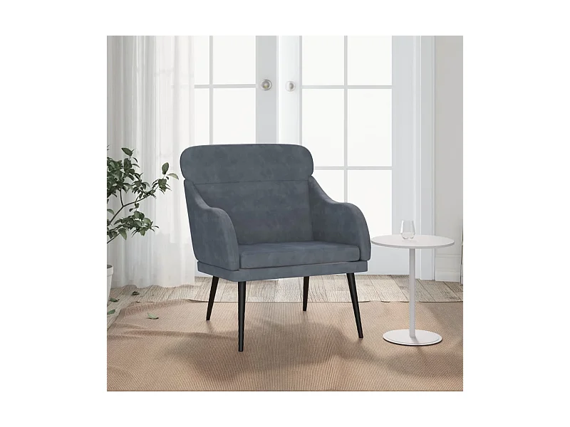 Sessel Dunkelgrau 63x76x80 cm Samt