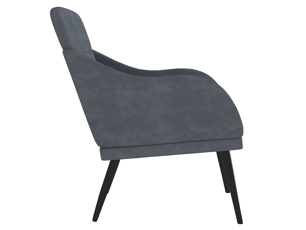 Fauteuil 63x76x80 cm fluweel donkergrijs