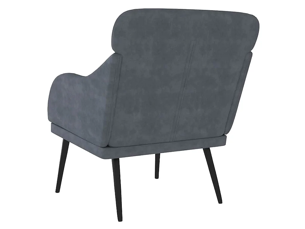 Fauteuil 63x76x80 cm fluweel donkergrijs