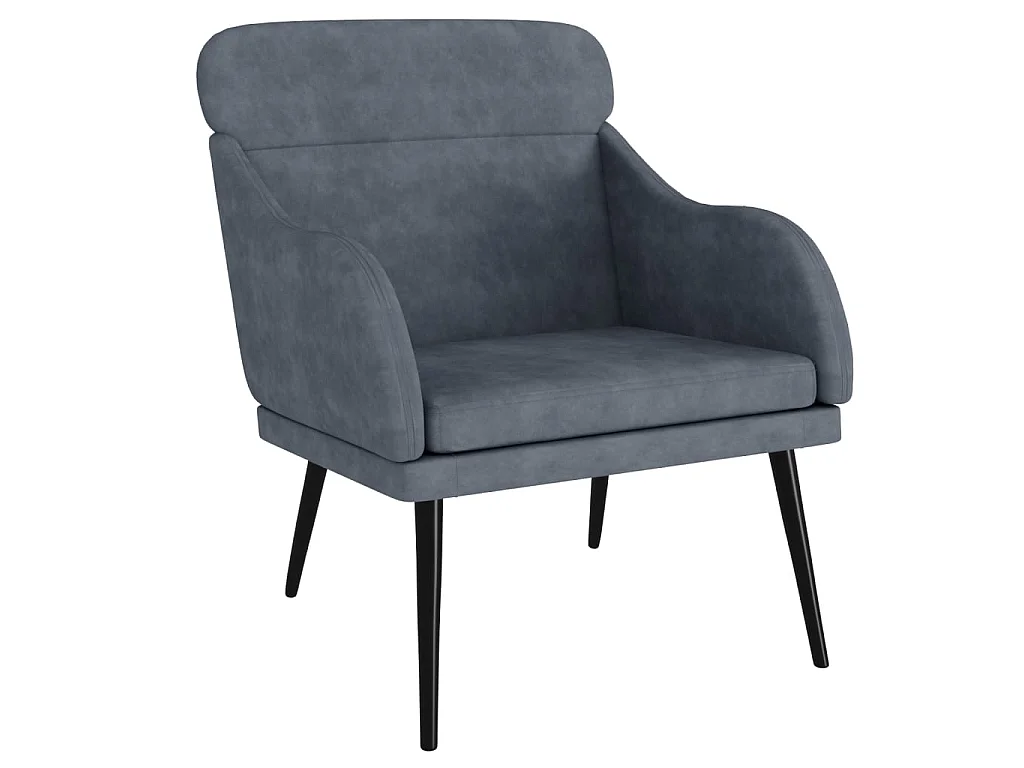 Sessel Dunkelgrau 63x76x80 cm Samt