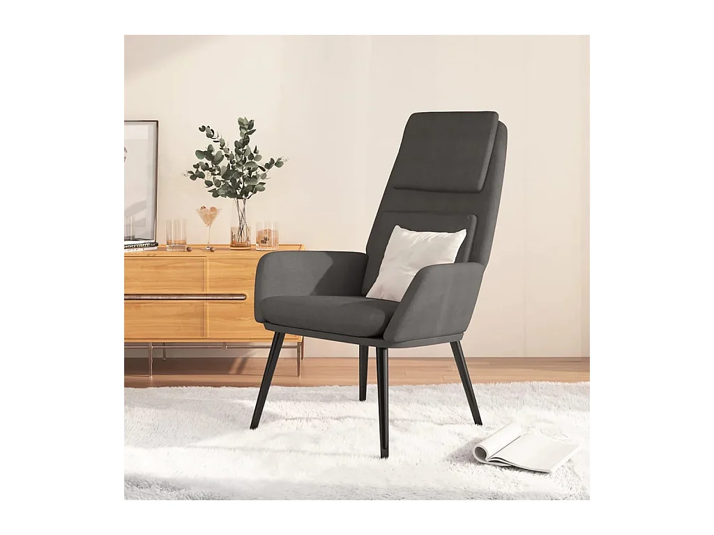 Chaise de relaxation Gris foncé Tissu