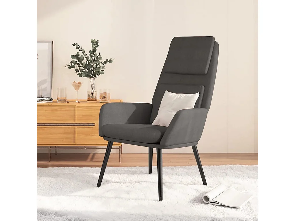 Chaise de relaxation Gris foncé Tissu