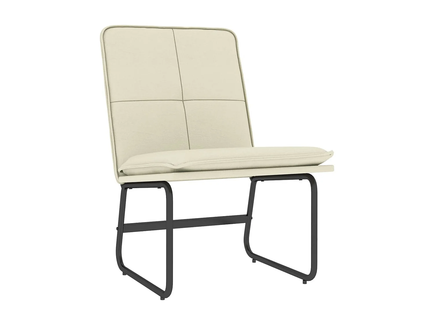 Sillón de cuero sintético color crema 54x75x76 cm