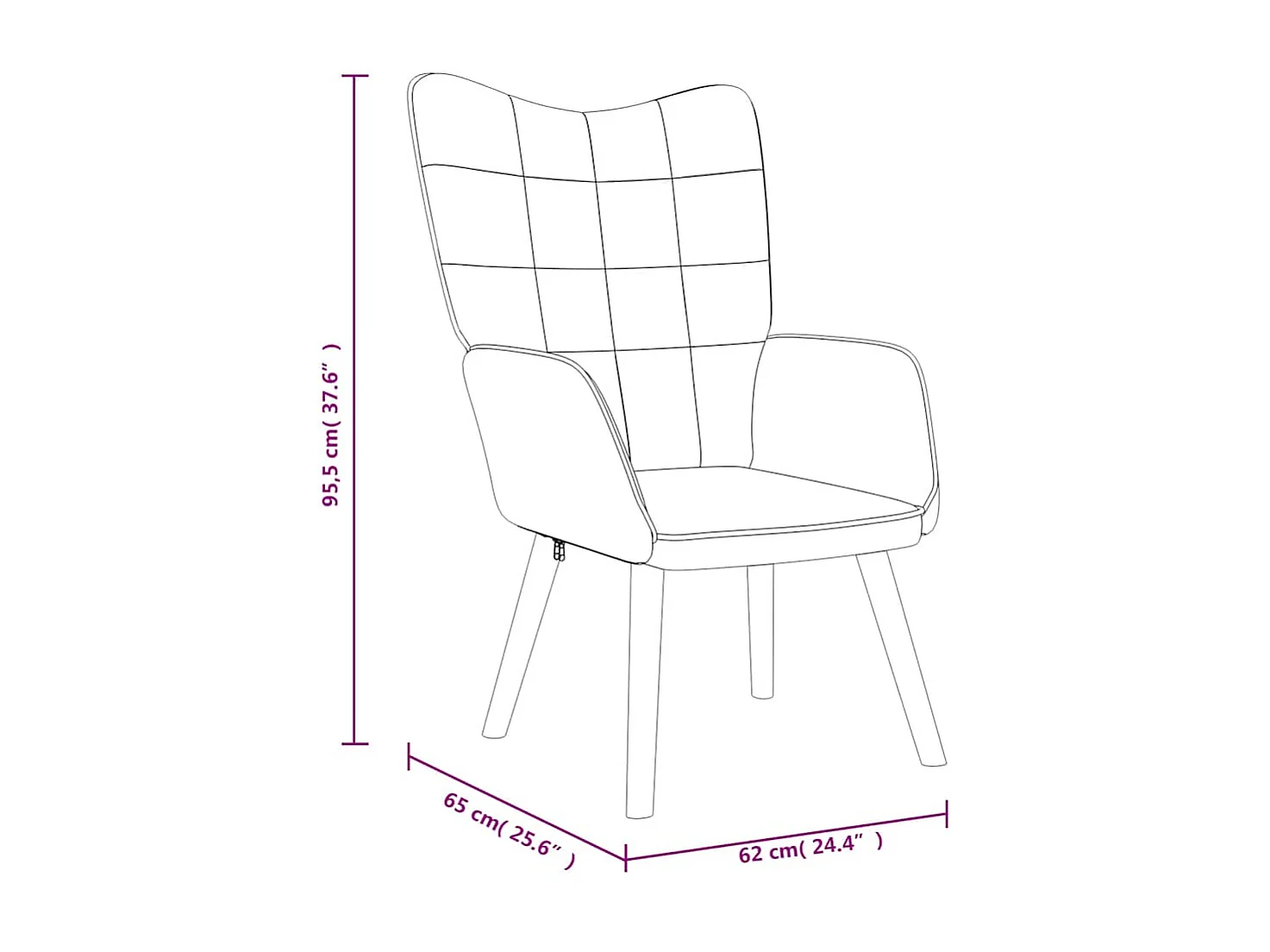 Chaise de relaxation Bleu Tissu