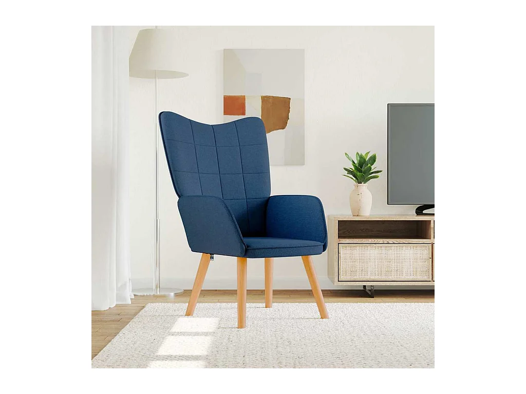 Chaise de relaxation Bleu Tissu