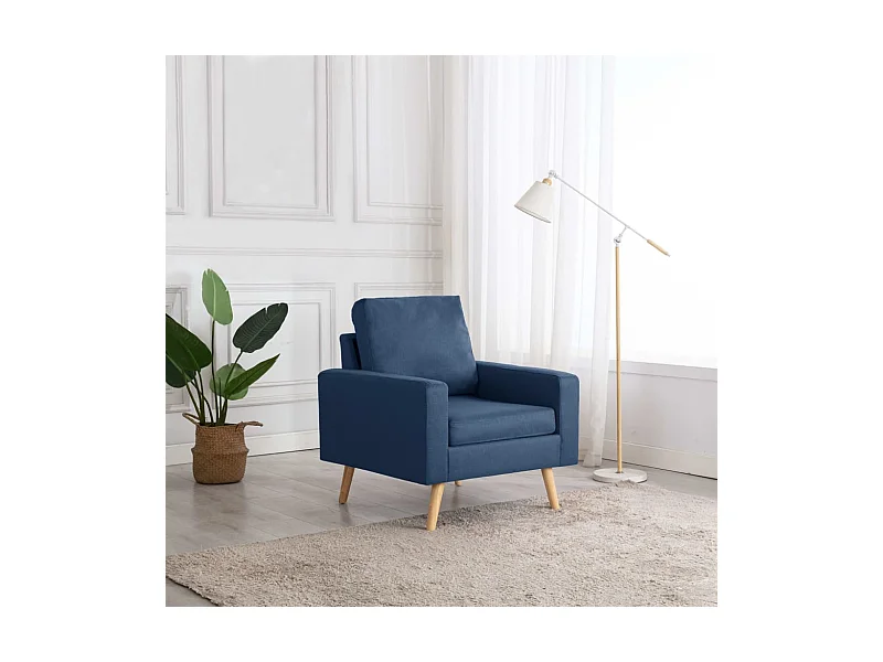 Sillón Travis tapizado tela azul 80x77x71 cm