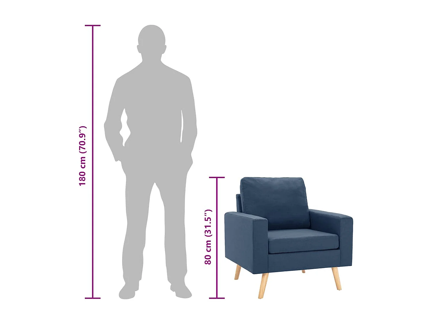 Fauteuil style scandinave confort moderne en tissu doux IBSEN