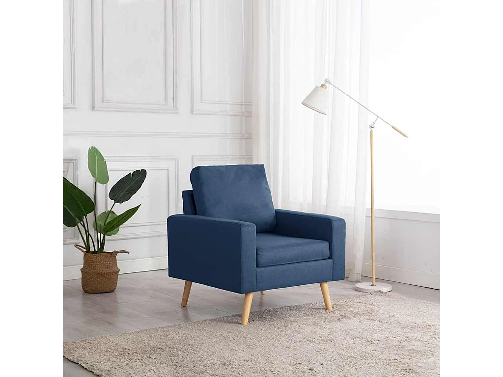 Fauteuil style scandinave confort moderne en tissu doux IBSEN
