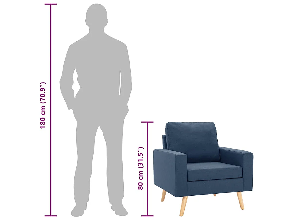 Fauteuil style scandinave confort moderne en tissu doux IBSEN