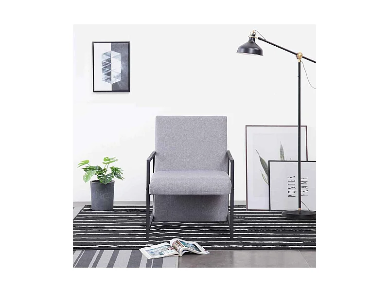 Poltrona Grigio Chiaro in Tessuto