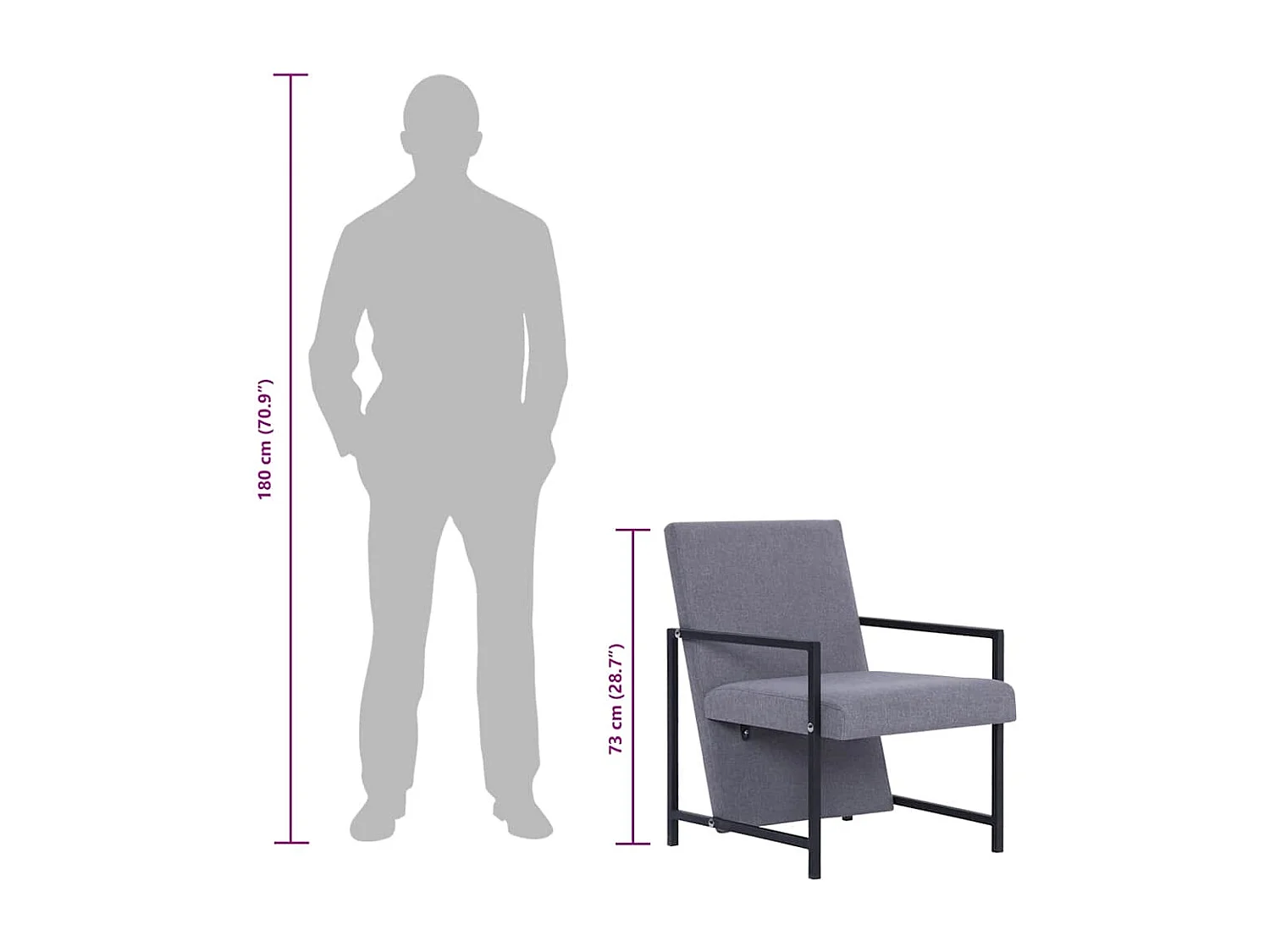 Fauteuil stof lichtgrijs