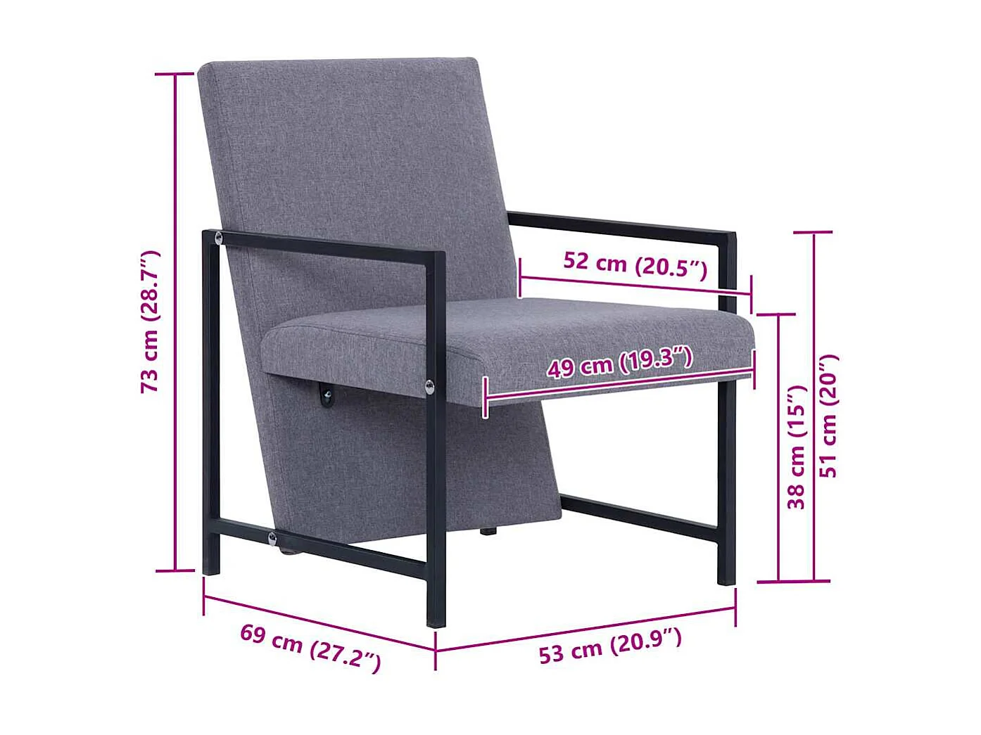 Fauteuil gris clair tissu