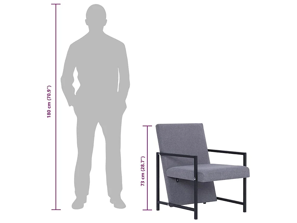 Fauteuil gris clair tissu
