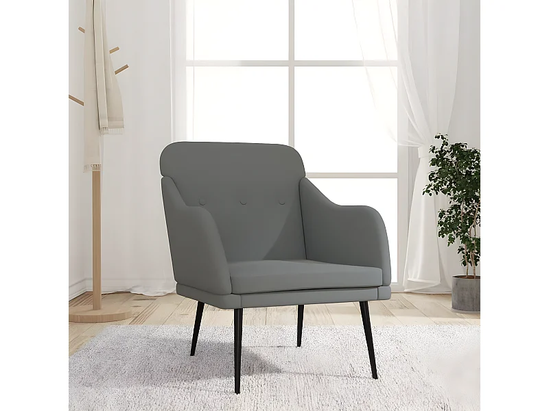 Fauteuil Gris foncé 63x76x80 cm Tissu