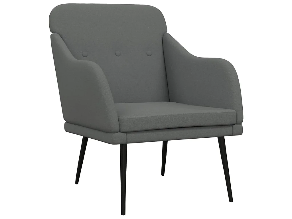 Poltrona Grigio Scuro 63x76x80 cm in Tessuto