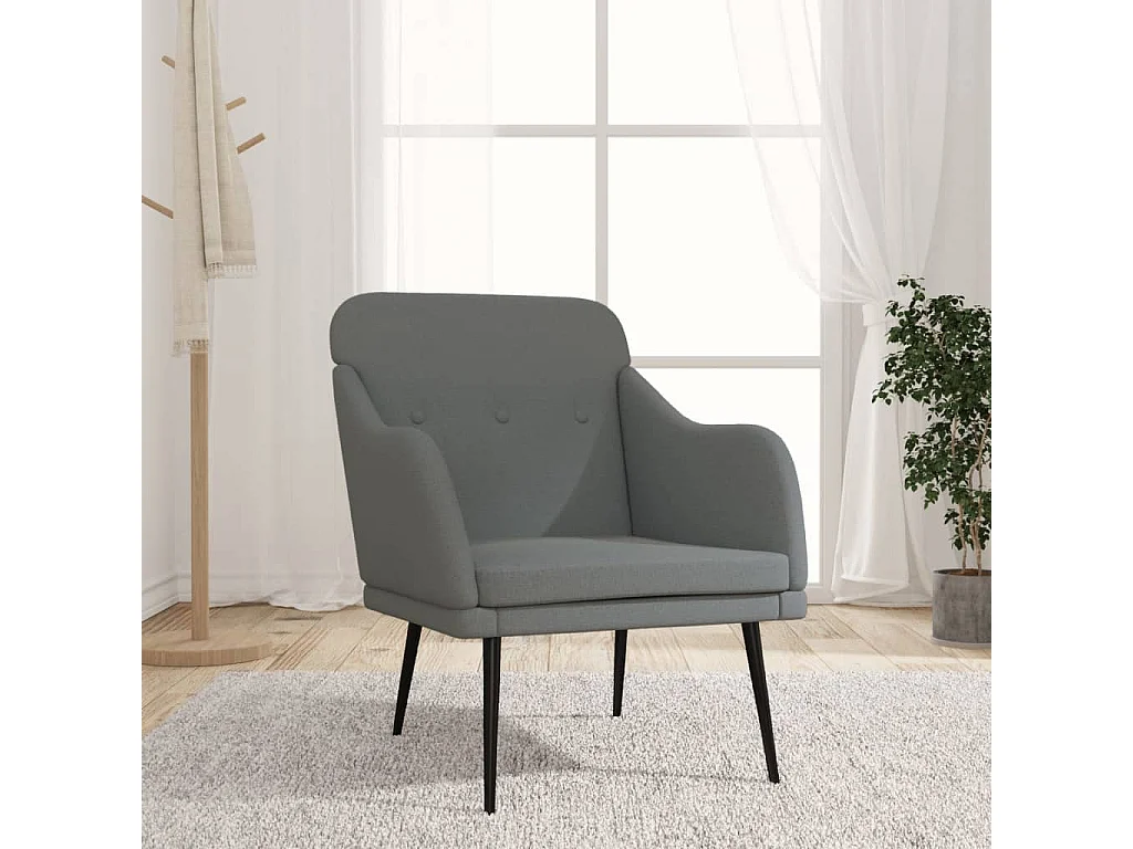 Poltrona Grigio Scuro 63x76x80 cm in Tessuto