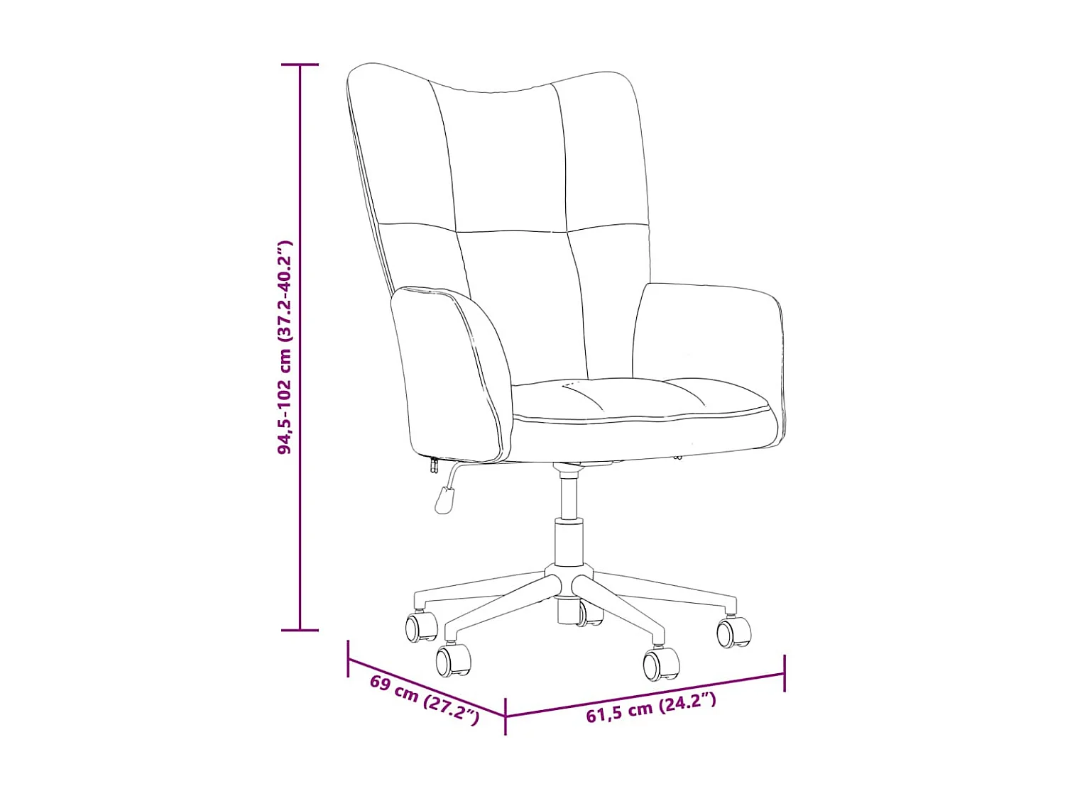 Chaise de relaxation Jaune moutarde Velours