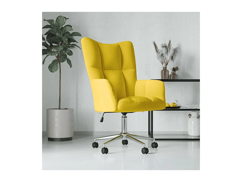 Chaise de relaxation Jaune moutarde Velours