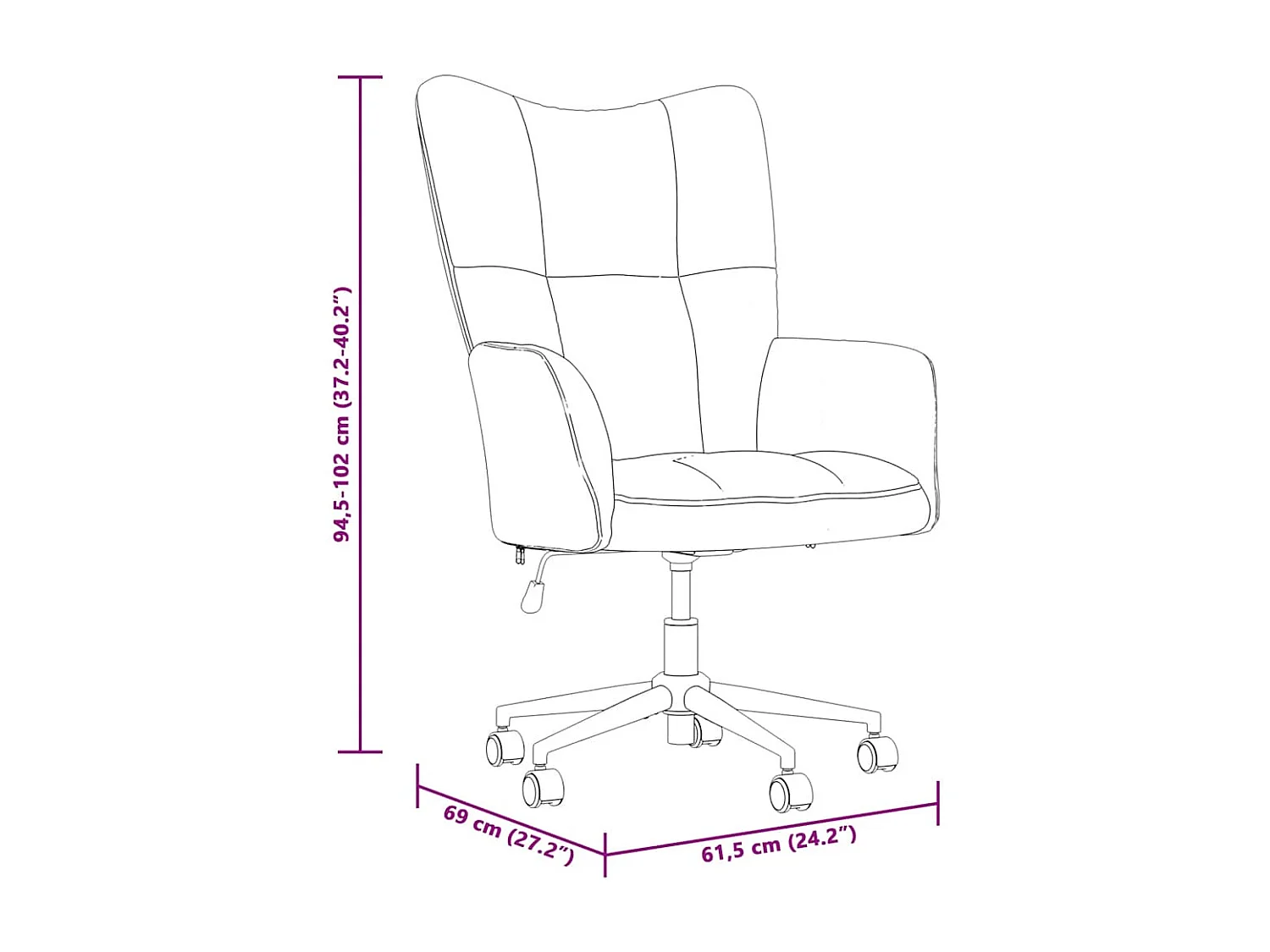 Chaise de relaxation Jaune moutarde Velours