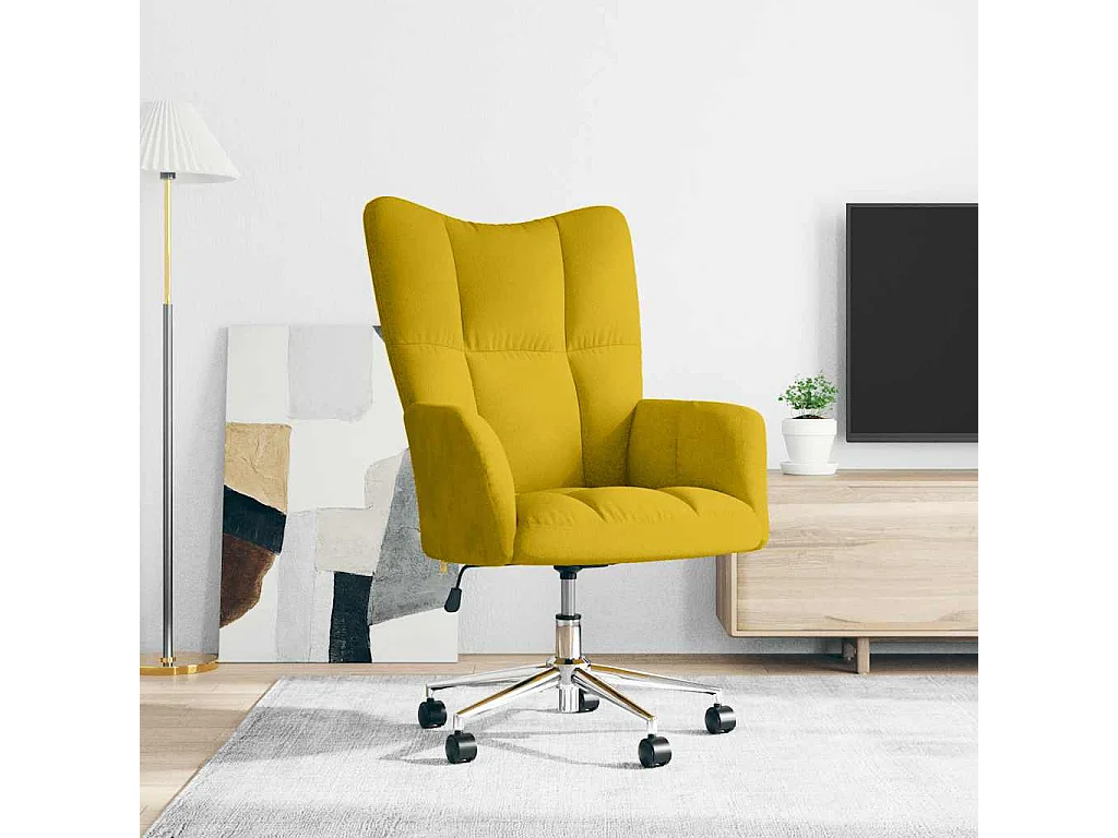 Chaise de relaxation Jaune moutarde Velours