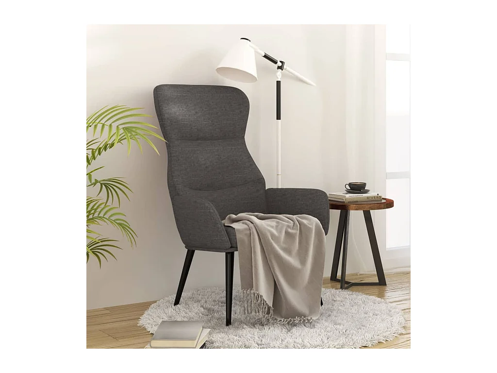 Chaise de relaxation Gris foncé Tissu