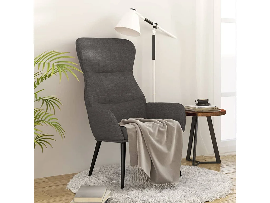 Chaise de relaxation Gris foncé Tissu