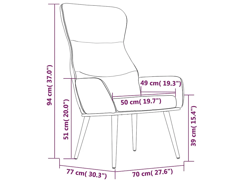 Chaise de relaxation Gris foncé Tissu