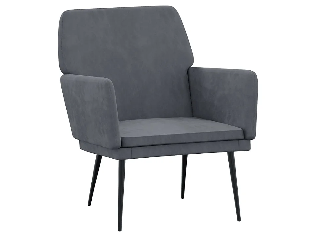 Fauteuil Gris foncé 62x79x79 cm Velours