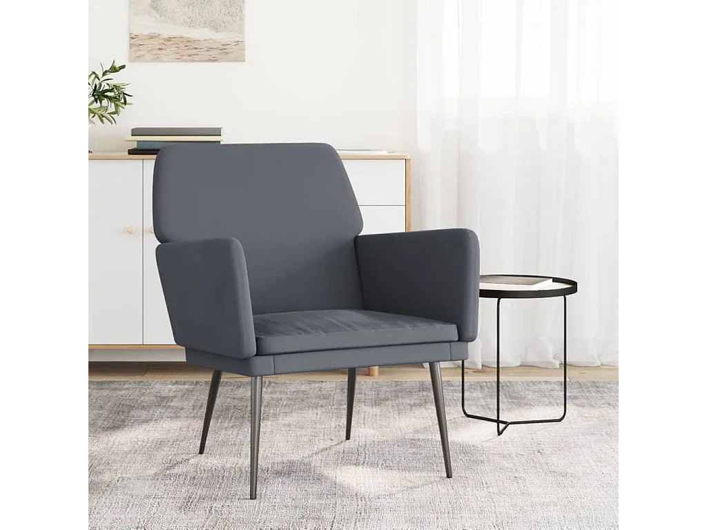 Fauteuil Gris foncé 62x79x79 cm Velours