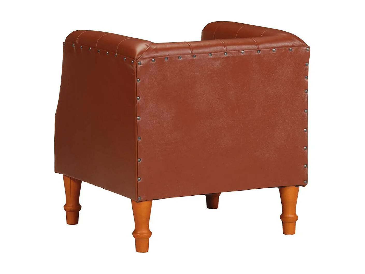 Fauteuil echt leer bruin