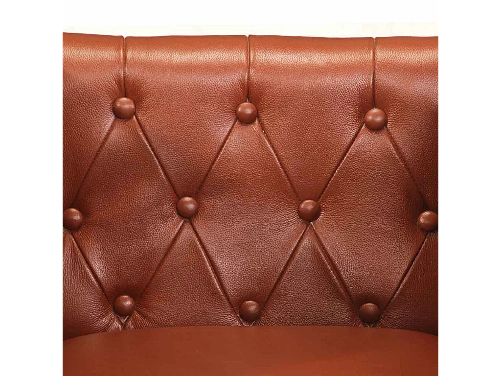 Fauteuil marron cuir véritable