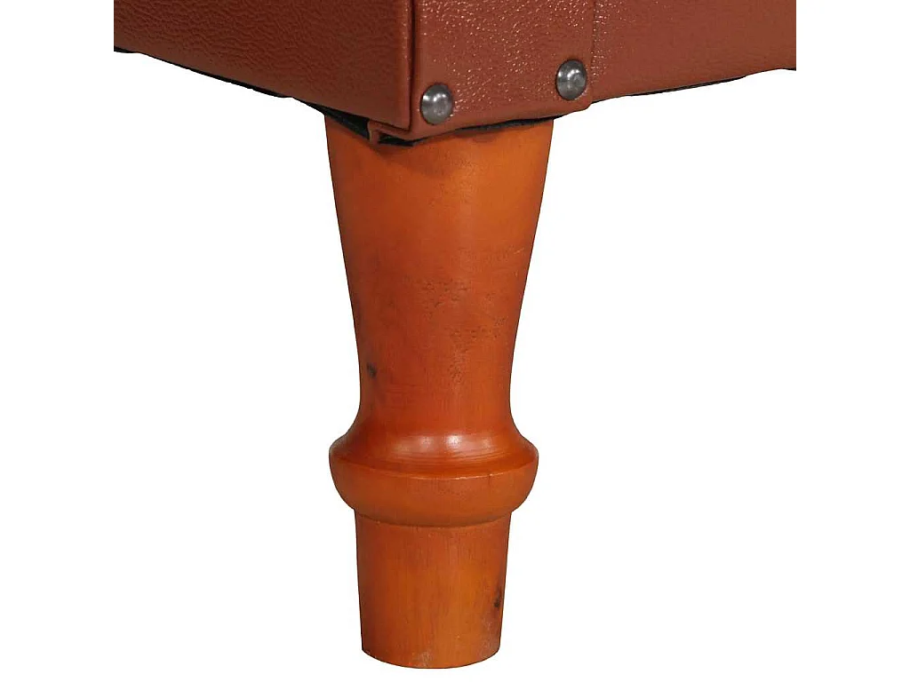 Fauteuil marron cuir véritable