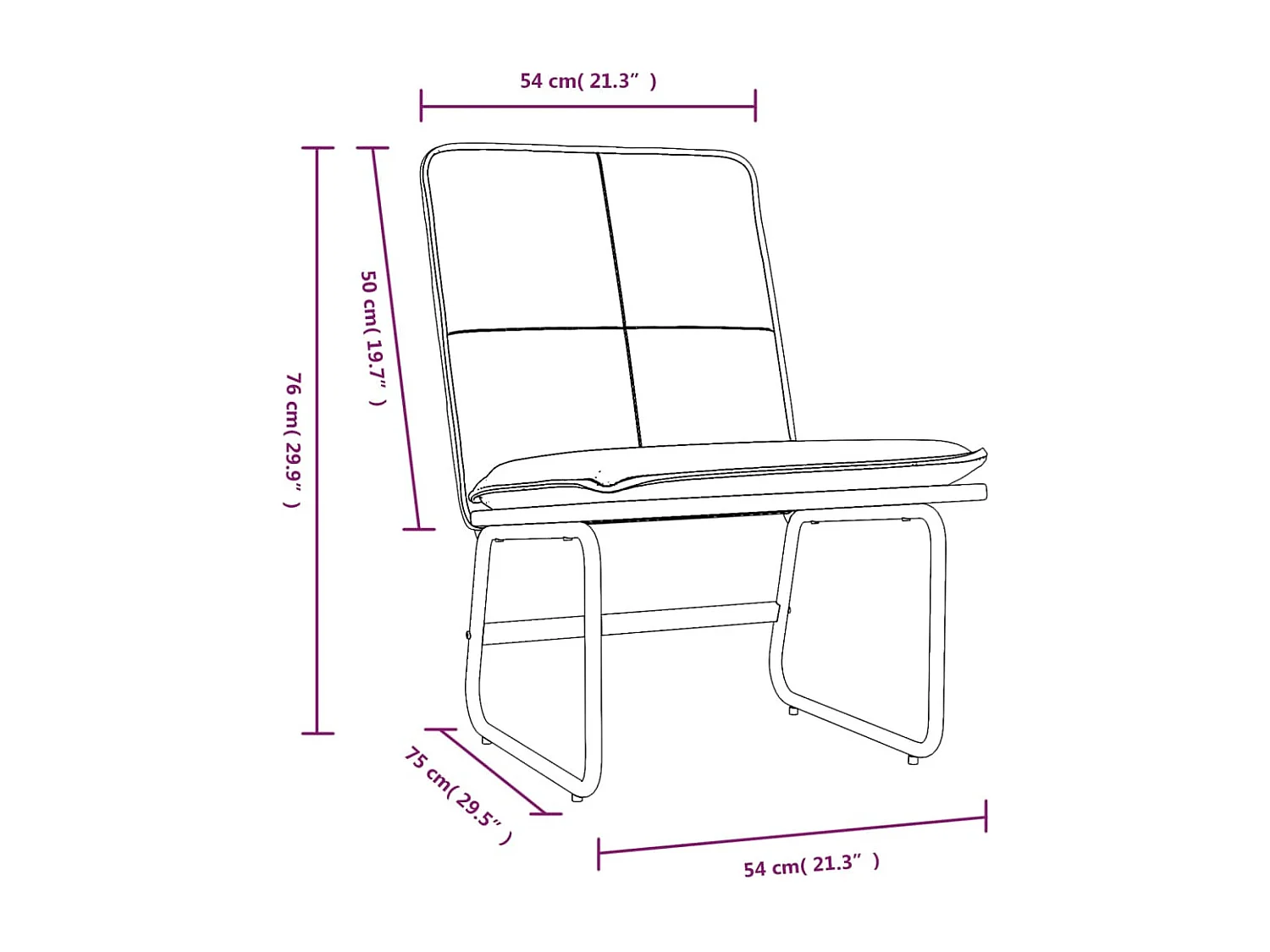 Sedia Lounge Grigia 54x75x76 cm in Similpelle