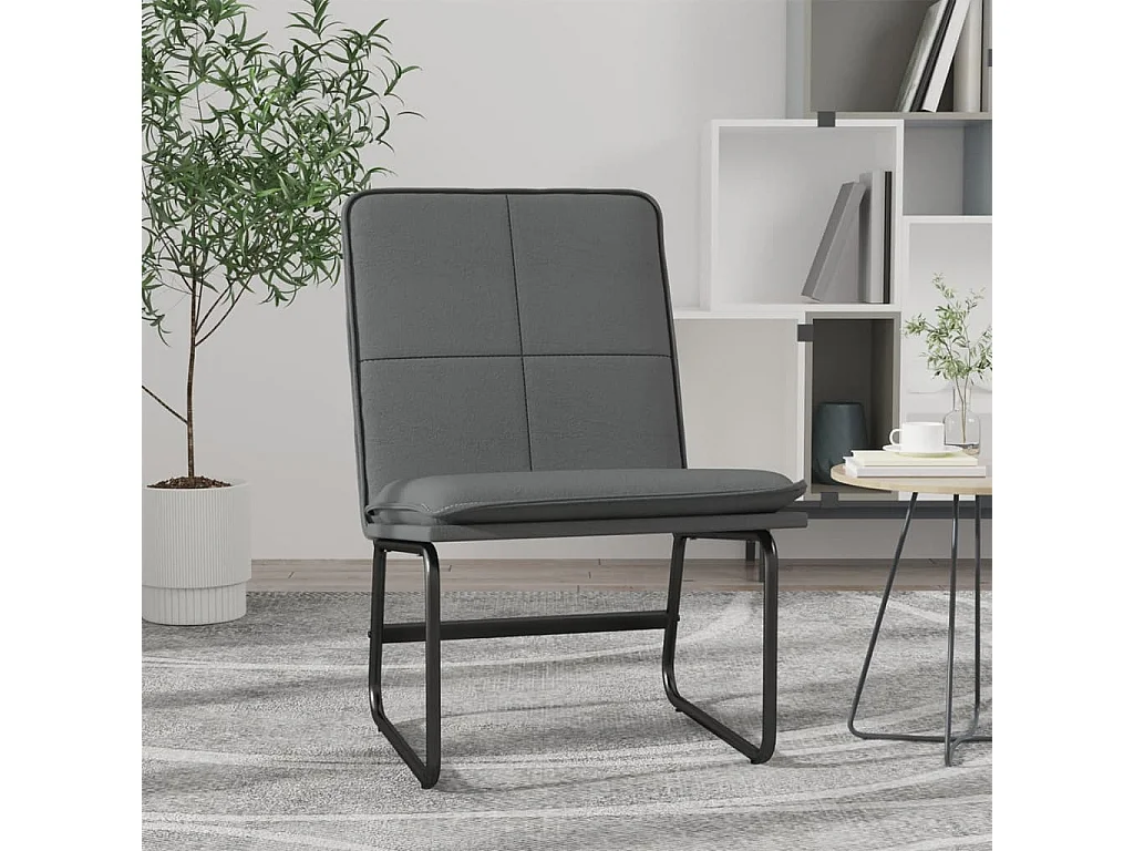 Loungestoel 54x75x76 cm kunstleer grijs