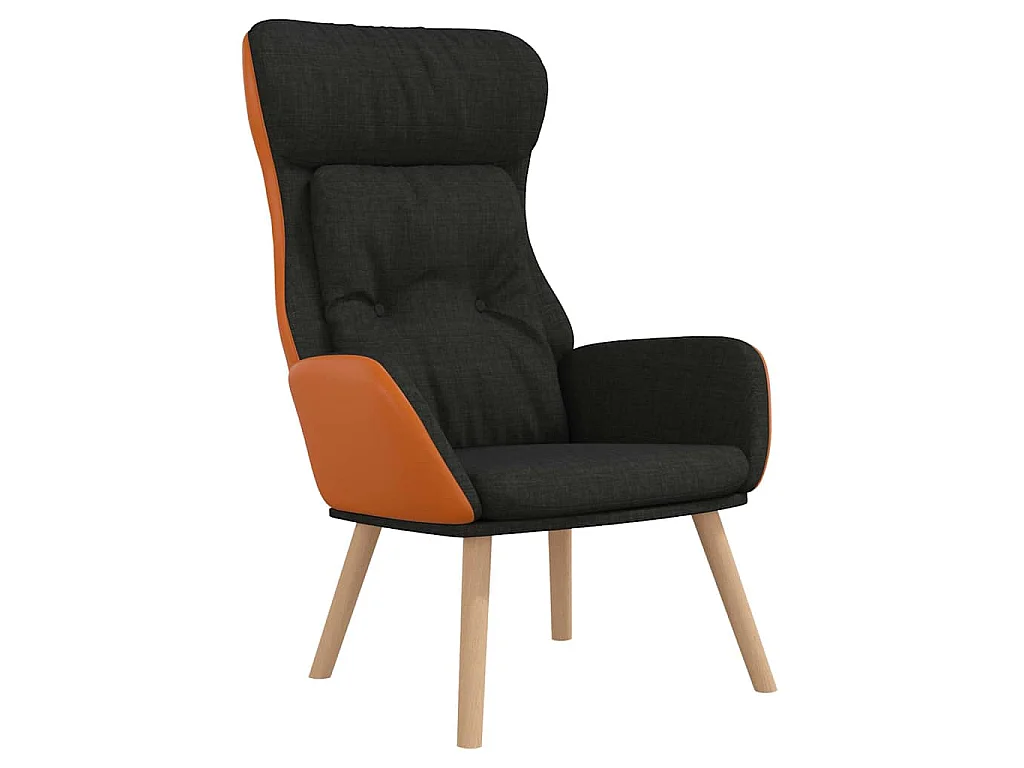 Chaise de relaxation Noir Tissu et PVC
