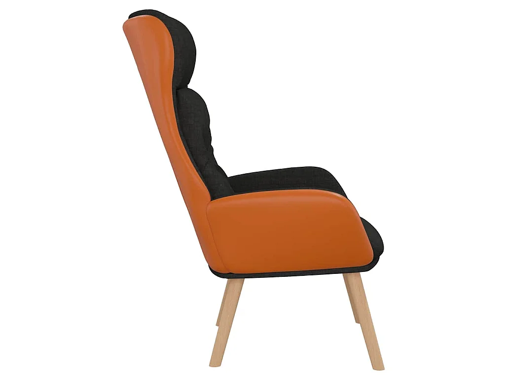 Chaise de relaxation Noir Tissu et PVC