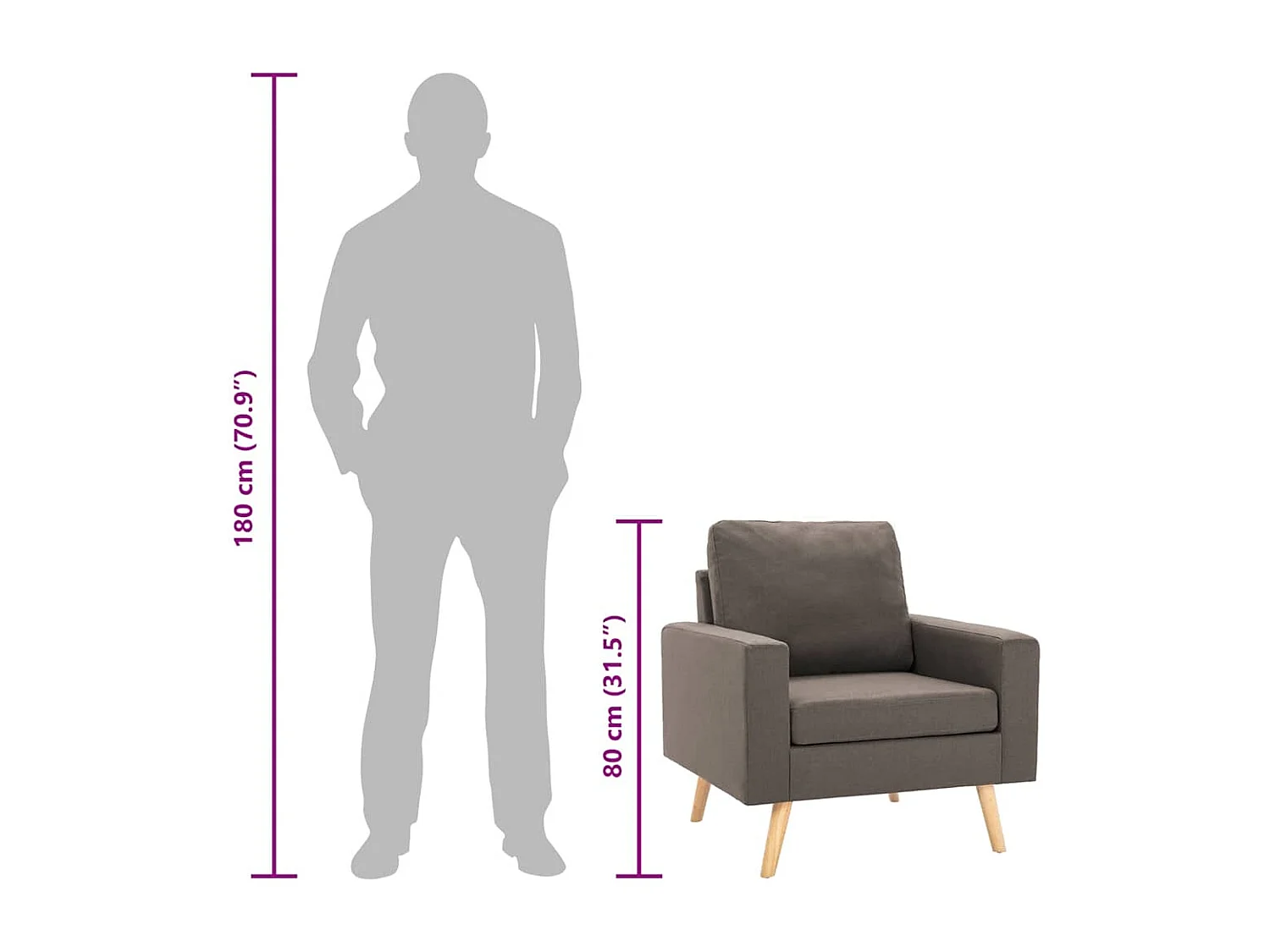 Fauteuil Taupe Tissu