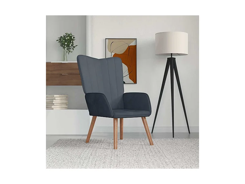 Chaise de relaxation Gris foncé Velours