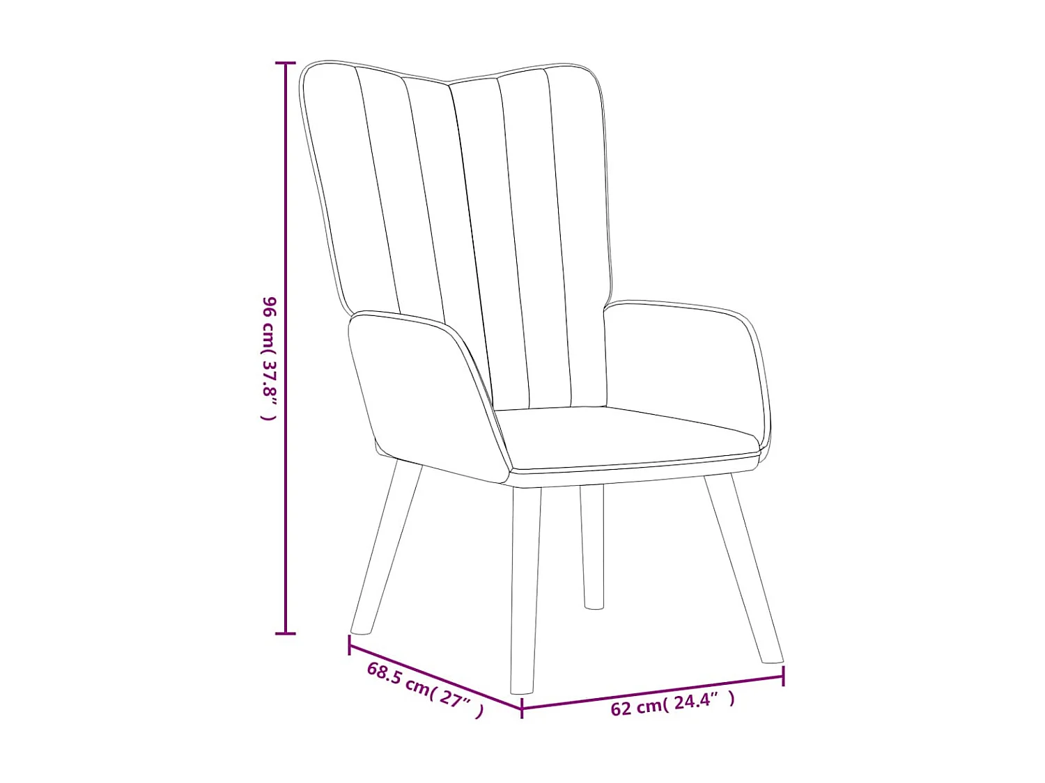 Chaise de relaxation Gris foncé Velours