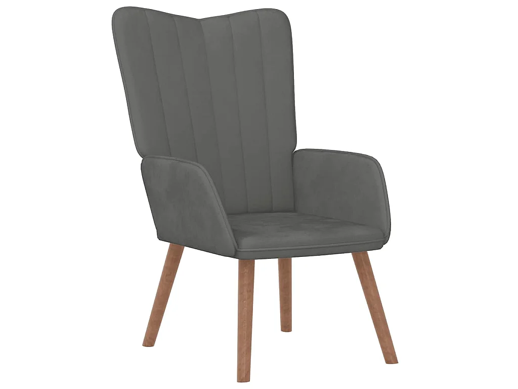Chaise de relaxation Gris foncé Velours
