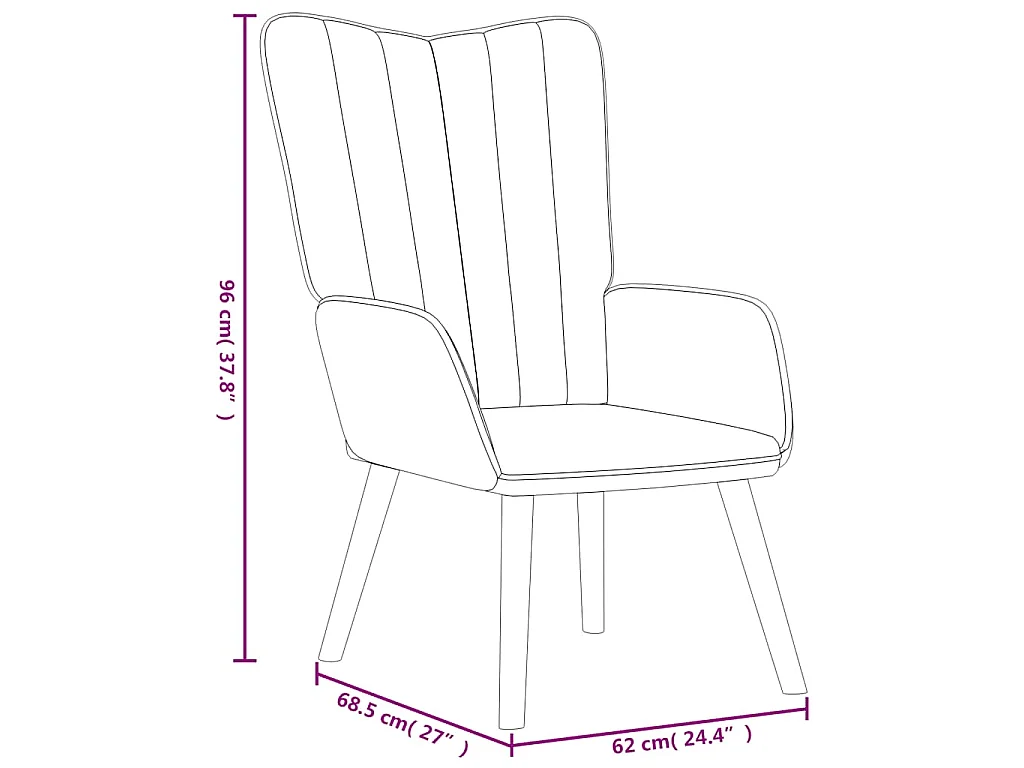 Chaise de relaxation Gris foncé Velours