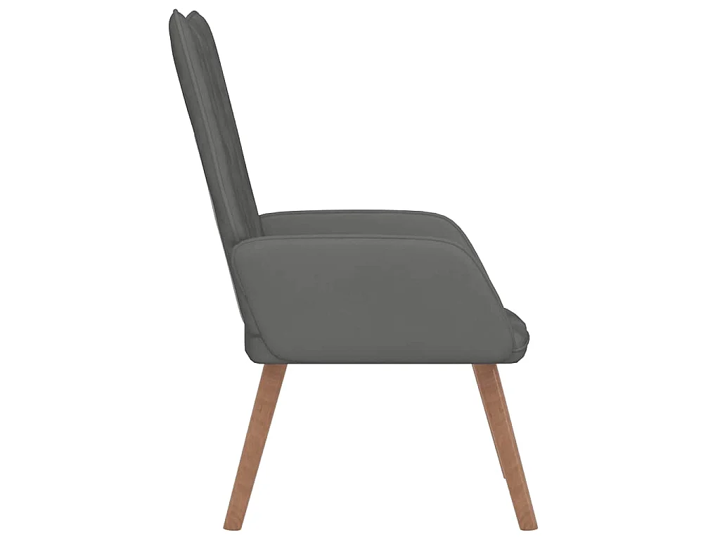 Chaise de relaxation Gris foncé Velours
