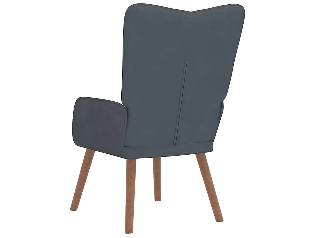 Chaise de relaxation Gris foncé Velours