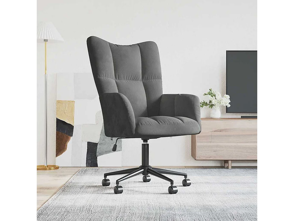 Chaise de relaxation Gris foncé Velours