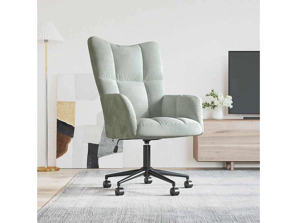 Chaise de relaxation Gris clair Velours